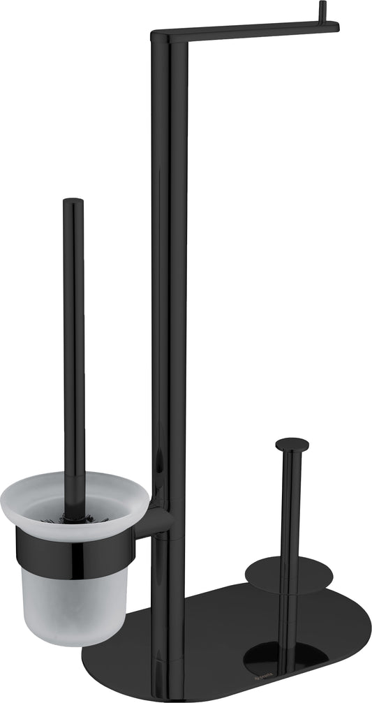 Deante ROUND WC-Bürstengarnitur mit Papierhalter (3-in-1) Schwarz