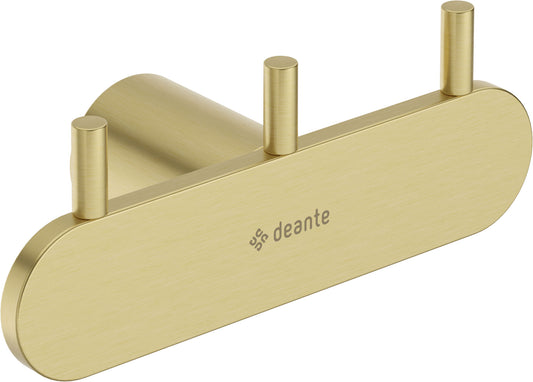 Deante ROUND Handtuchhaken Bademantelhaken dreifach Gold gebürstet