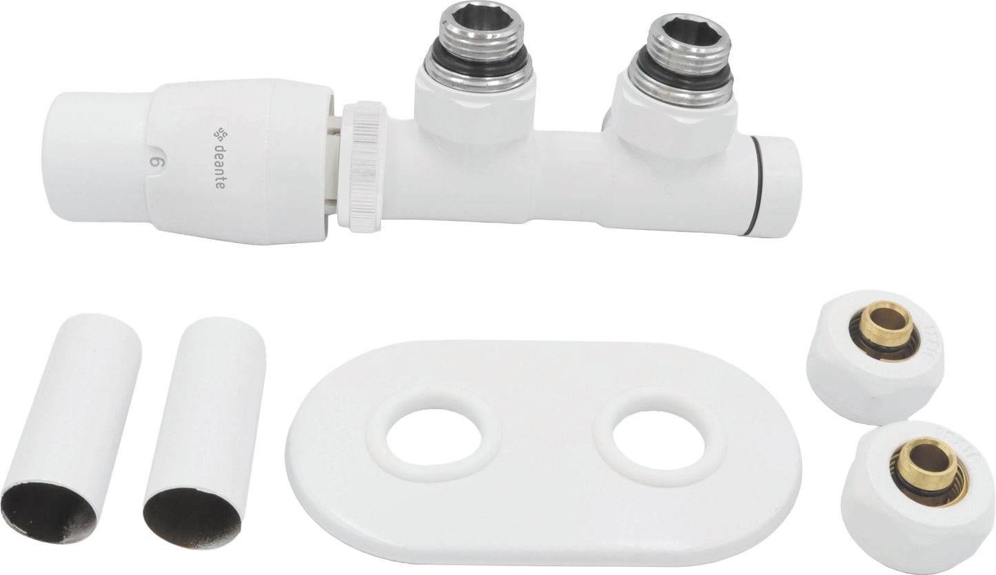 Deante SILIA Thermostatventil für Badheizkörper & Handtuchwärmer links Weiß