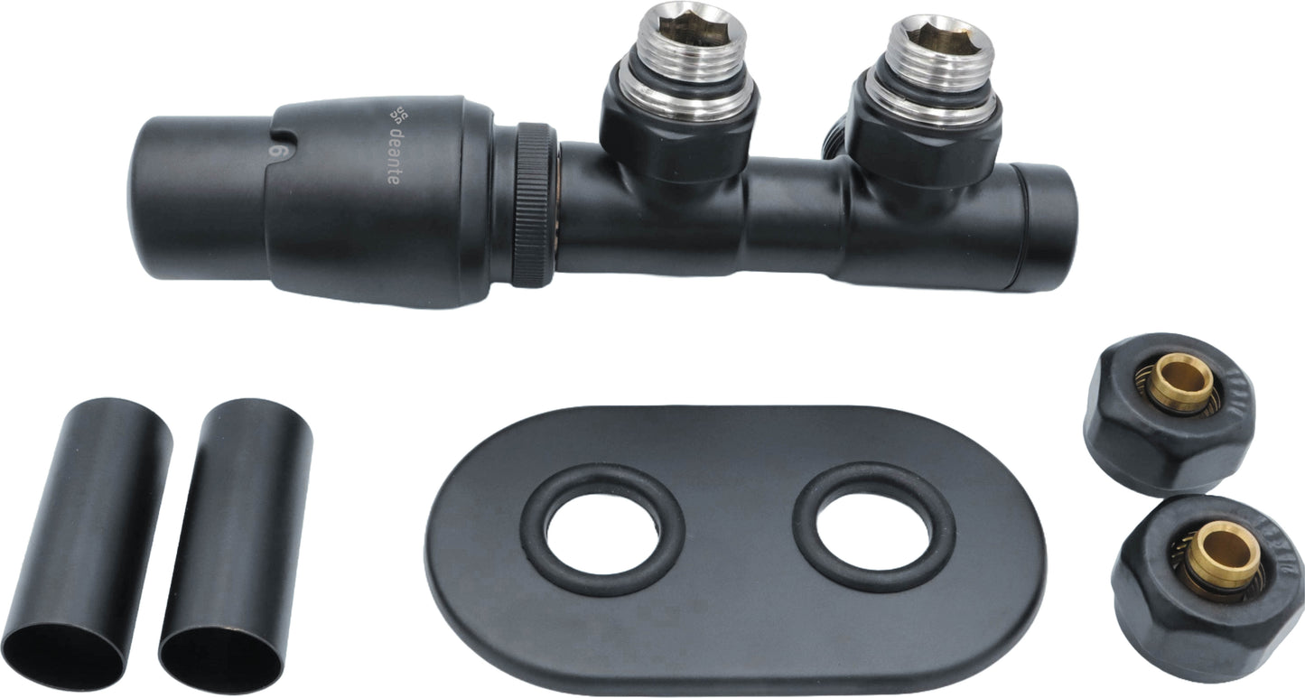 Deante SILIA Thermostatventil für Badheizkörper & Handtuchwärmer links Titanium matt