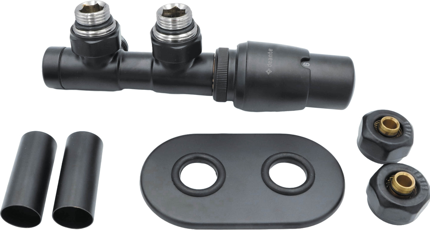 Deante SILIA Thermostatventil für Badheizkörper & Handtuchwärmer rechts Titanium matt