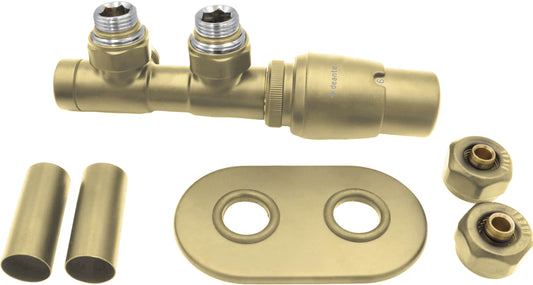 Deante SILIA Thermostatventil für Badheizkörper & Handtuchwärmer rechts Gold matt