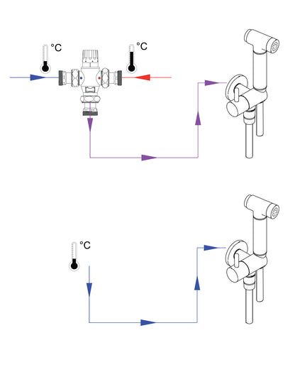 Deante BIDETTA Bidet-Handbrause-Set mit Winkelanschluss Chrom