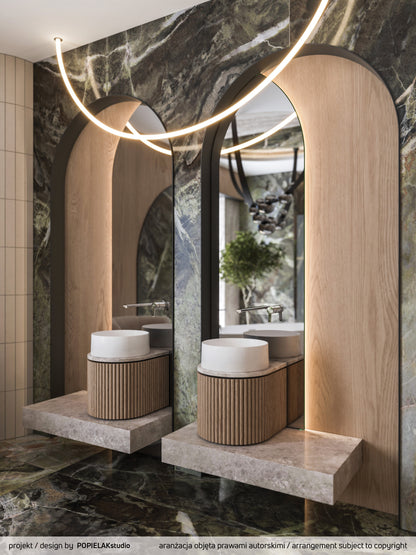 Deante SILIA Granit-Aufsatzwaschbecken rund Ø 36 cm Alabaster