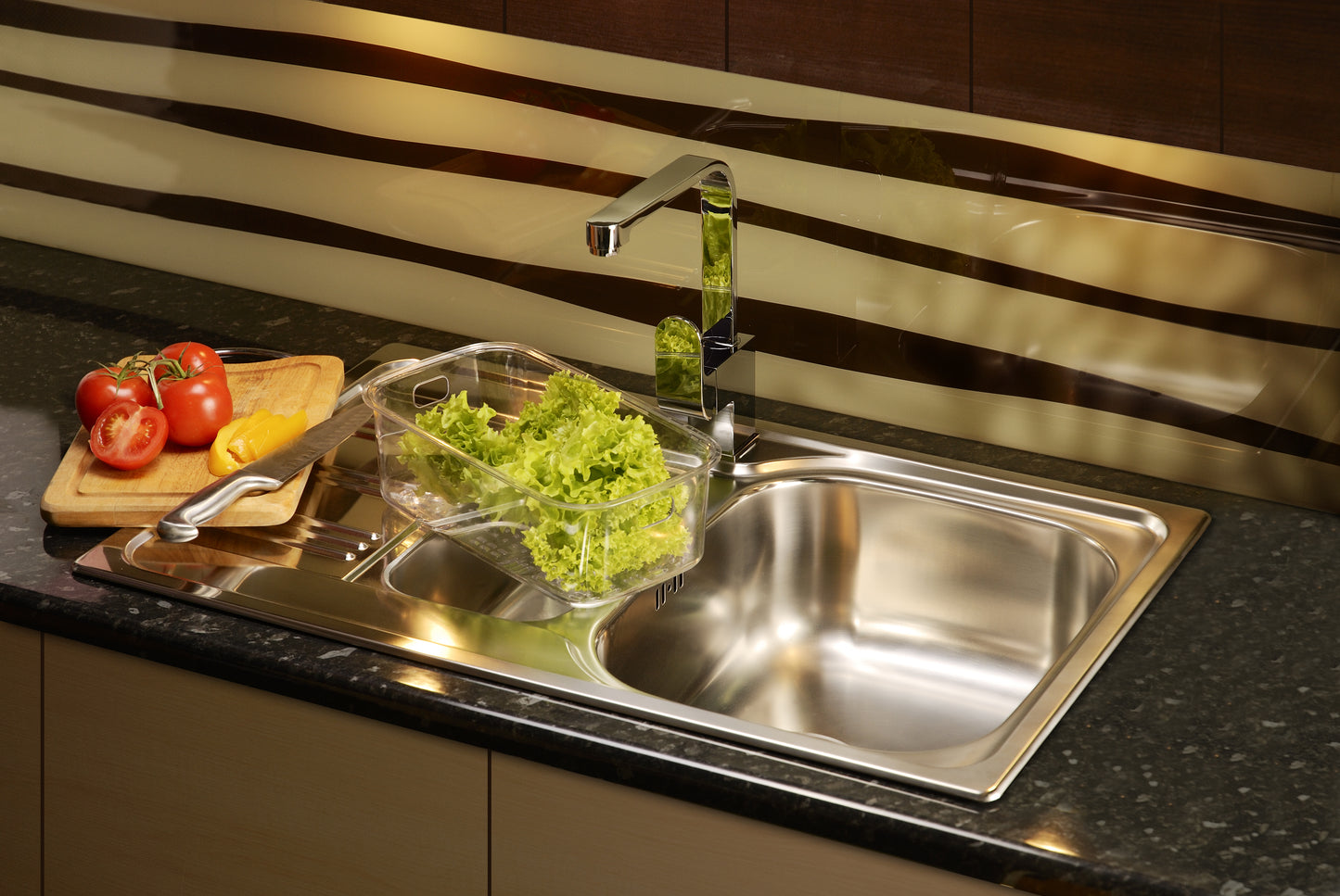 Deante XYLO Küchenspüle aus Edelstahl 1-Becken 78 x 43,5 cm rechteckig Stahl gebürstet