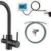 Deante Küchenarmatur mit Filtersystem für Trinkwasser Komplettset Bogen-Auslauf Schwarz
