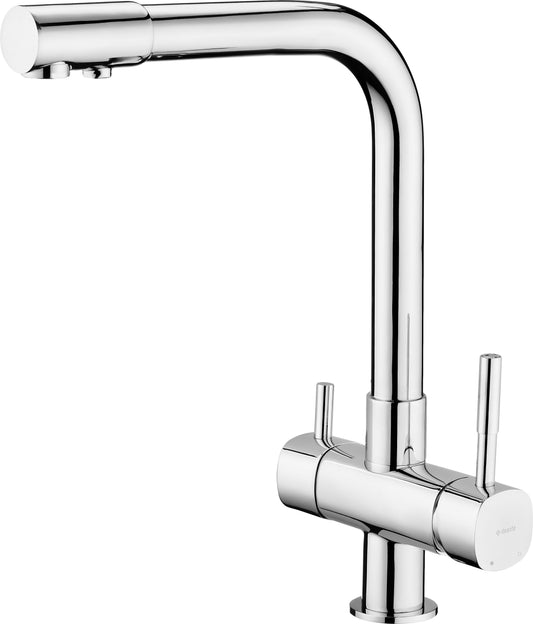 Deante 3-Wege Küchenarmatur mit Anschluss an Wasserfilter L-Auslauf Chrom