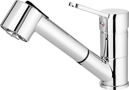 Deante NARCYZ Küchenarmatur mit ausziehbarer Handbrause (2 Strahlarten) Chrom