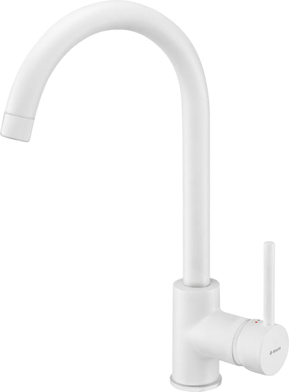 Deante NEMEZJA Küchenarmatur mit Einhebelmischer hoher Auslauf Alabaster