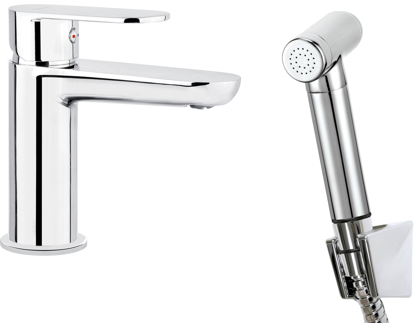 Deante ALPINIA Waschbeckenarmatur mit Bidet-Handbrause Chrom