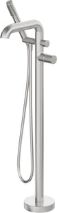 Deante SILIA HEXA Wannenarmatur bodenstehend mit Handbrause Stahl gebürstet