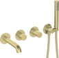 Deante SILIA HEXA 4-Loch Unterputz-Wannenarmatur Gold gebürstet