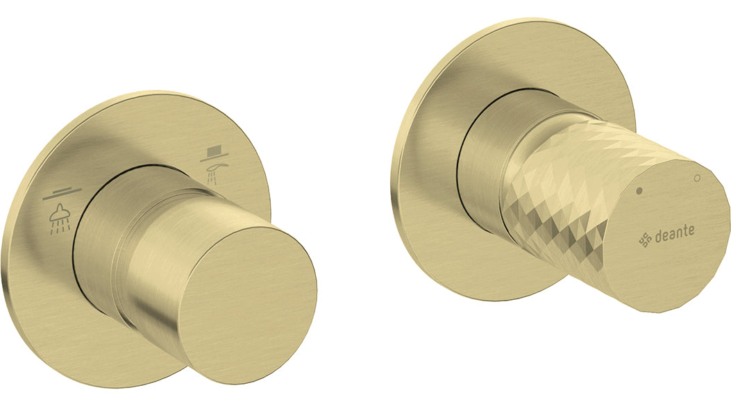 Deante SILIA HEXA Duscharmatur mit Umschalter horizontal Gold gebürstet