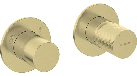 Deante SILIA HEXA Duscharmatur mit Umschalter horizontal Gold gebürstet