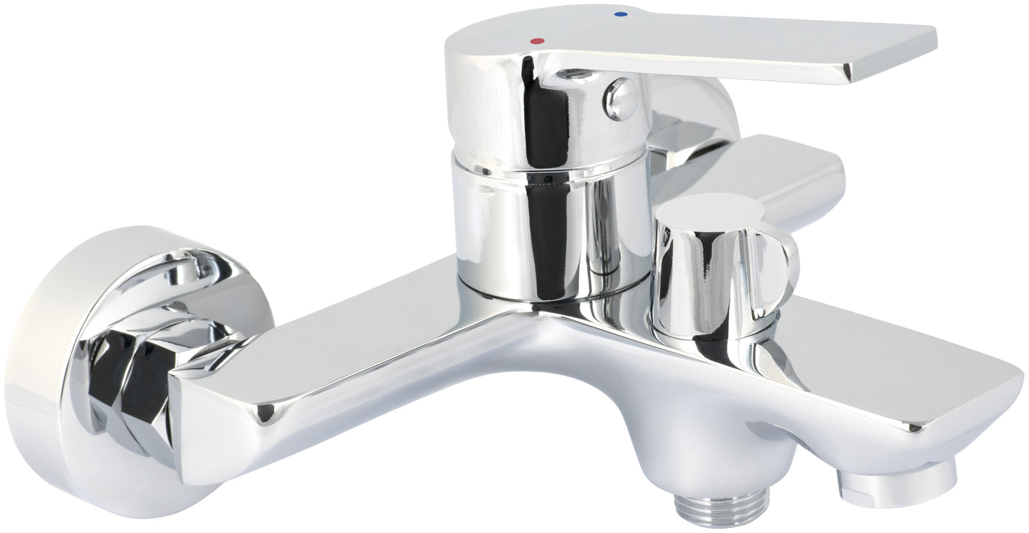 Deante LOCO Aufputz-Wannenarmatur mit Einhebelmischer und Umschalter Chrom