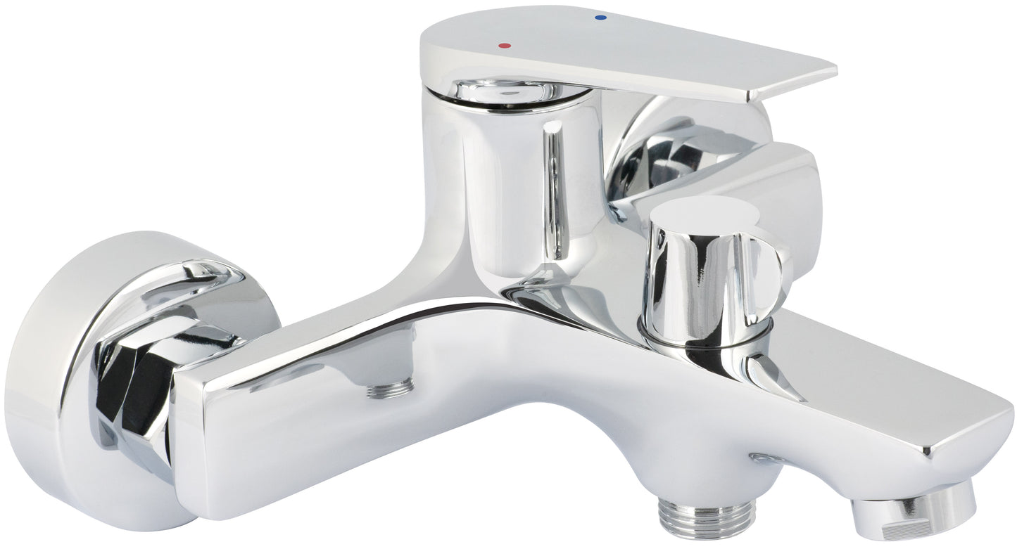 Deante IVO Aufputz-Wannenarmatur mit Einhebelmischer und Umschalter Chrom