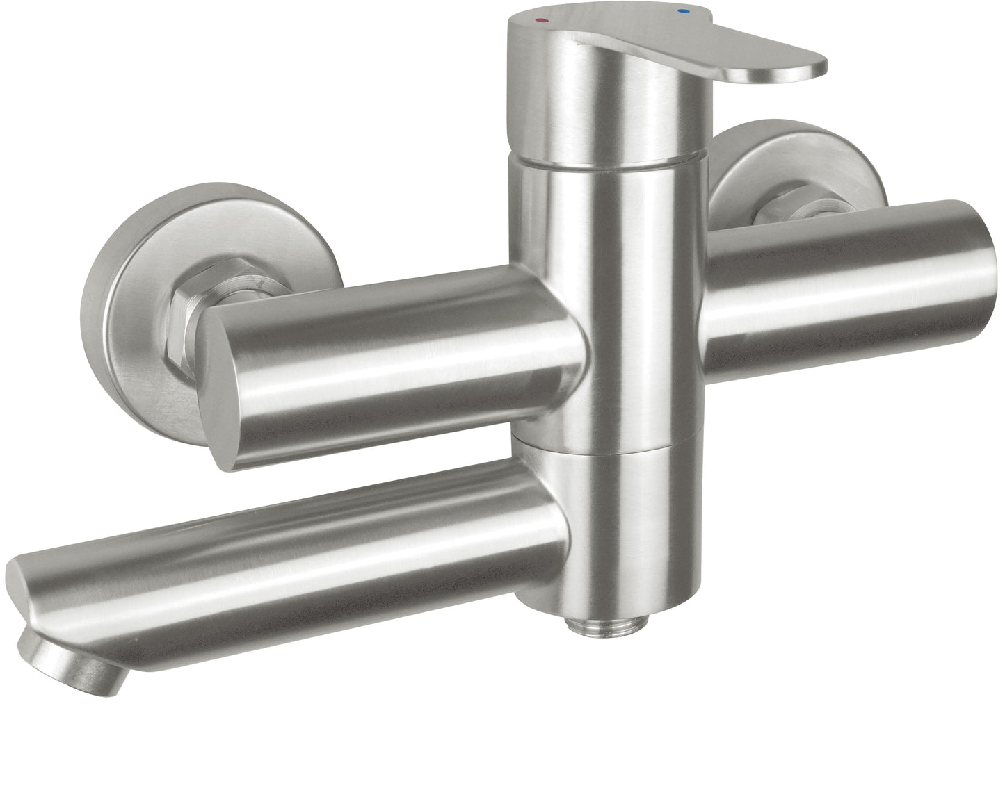 Deante LUPO Aufputz-Wannenarmatur mit schwenkbarem Mischer Stahl gebürstet