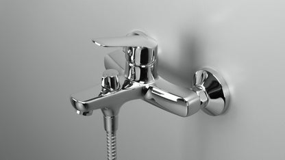 Deante BORO Aufputz-Wannenarmatur mit Mischer und Umschalter Chrom