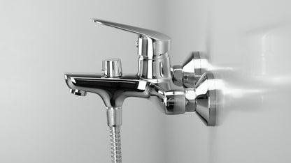 Deante BORO Aufputz-Wannenarmatur mit Mischer und Umschalter Chrom