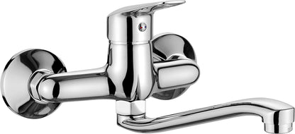 Deante BORO Küchenarmatur Wandarmatur mit schwenkbarem Auslauf Chrom