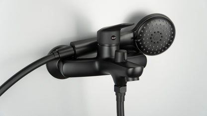 Deante BORO Aufputz-Wannenarmatur mit Mischer und Umschalter Schwarz