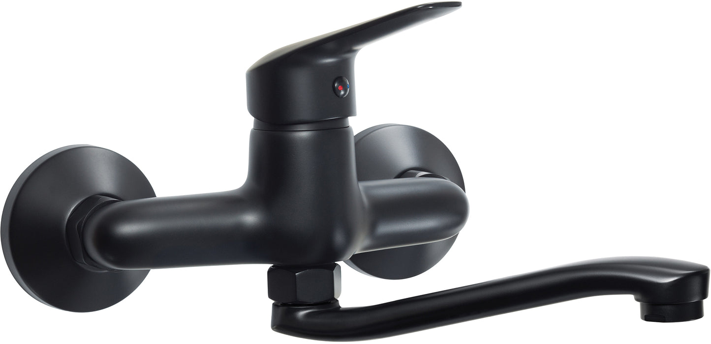 Deante BORO Aufputz-Waschtischarmatur mit schwenkbarem Auslauf Schwarz