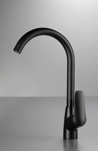 Deante BORO Küchen-Wasserhahn Einhebel-Spültischarmatur hoher Auslauf Schwarz