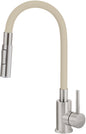 Deante LUNO Küchenarmatur ausziehbar mit Brause (2 Strahlarten) Beige / Stahl gebürstet