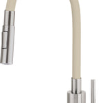 Deante LUNO Küchenarmatur ausziehbar mit Brause (2 Strahlarten) Beige / Stahl gebürstet