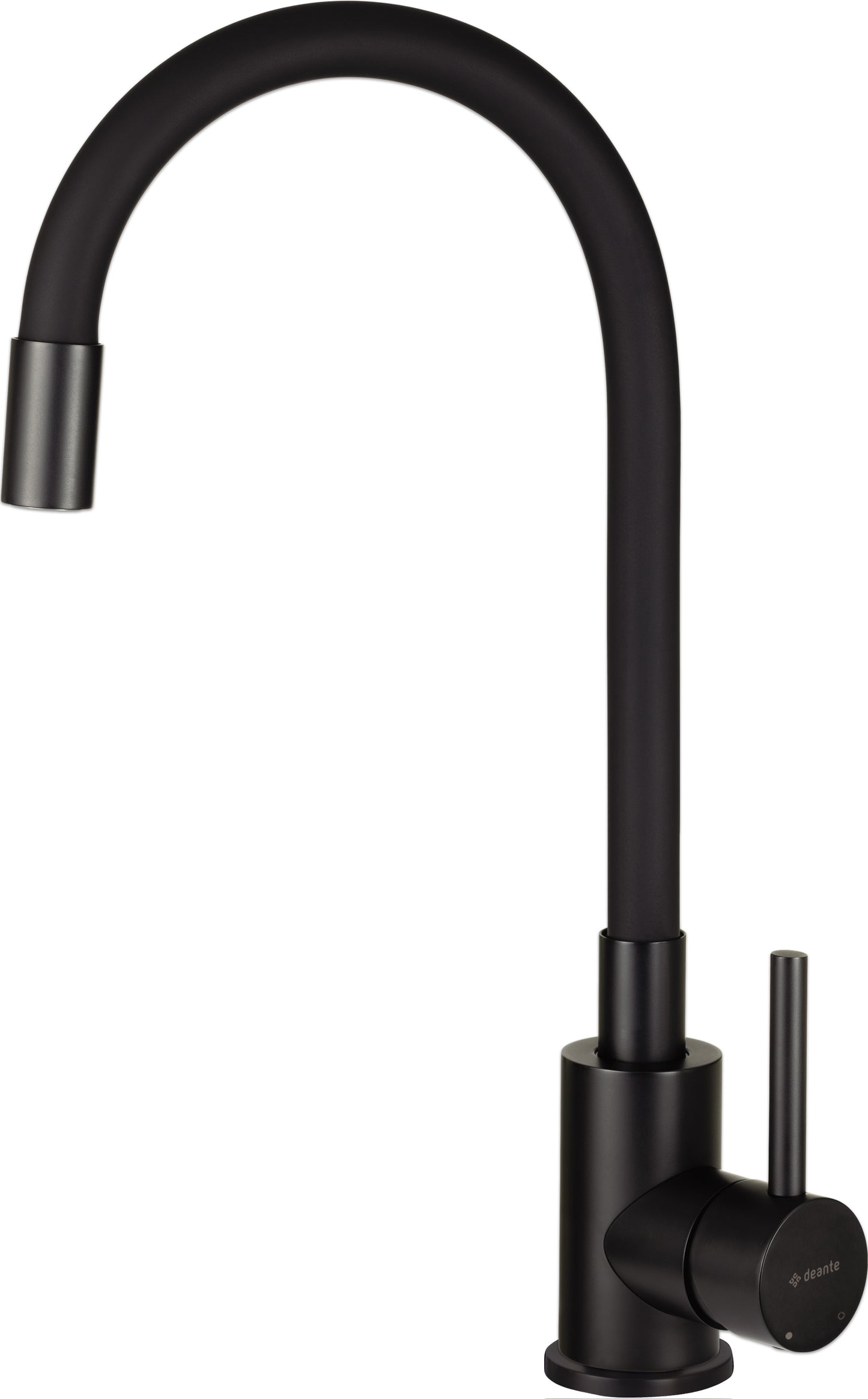 Deante LUNO Küchenarmatur mit flexiblem Auslauf aus Silikon Schwarz / Schwarz