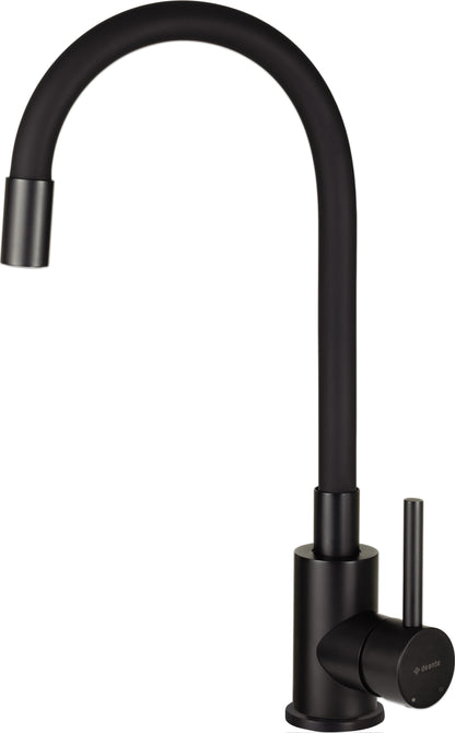 Deante LUNO Küchenarmatur mit flexiblem Auslauf aus Silikon Schwarz / Schwarz