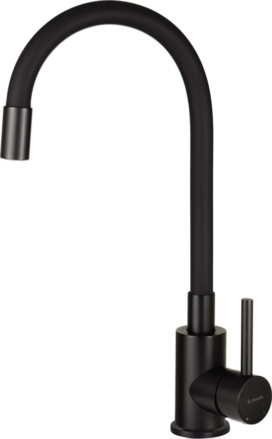 Deante LUNO Küchenarmatur mit flexiblem Auslauf aus Silikon Schwarz / Schwarz