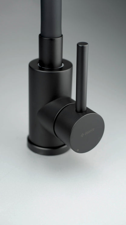 Deante LUNO Küchenarmatur mit flexiblem Auslauf aus Silikon Schwarz / Schwarz