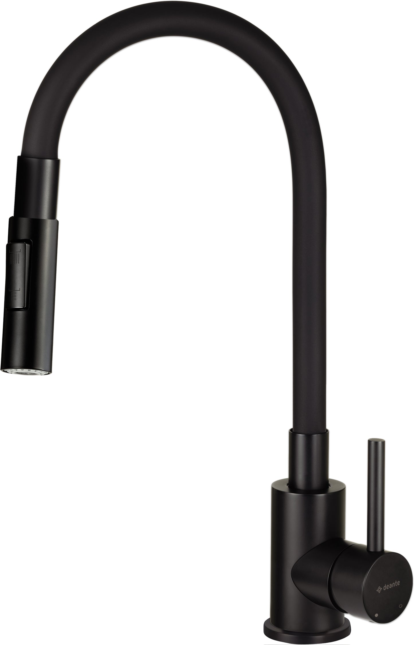 Deante LUNO Küchenarmatur ausziehbar mit Brause (2 Strahlarten) Schwarz / Schwarz