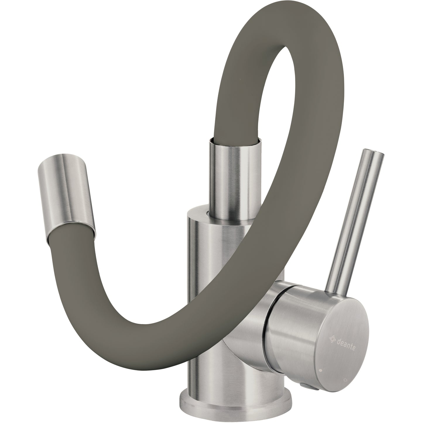 Deante LUNO Küchenarmatur mit flexiblem Auslauf aus Silikon Anthrazit / Stahl gebürstet