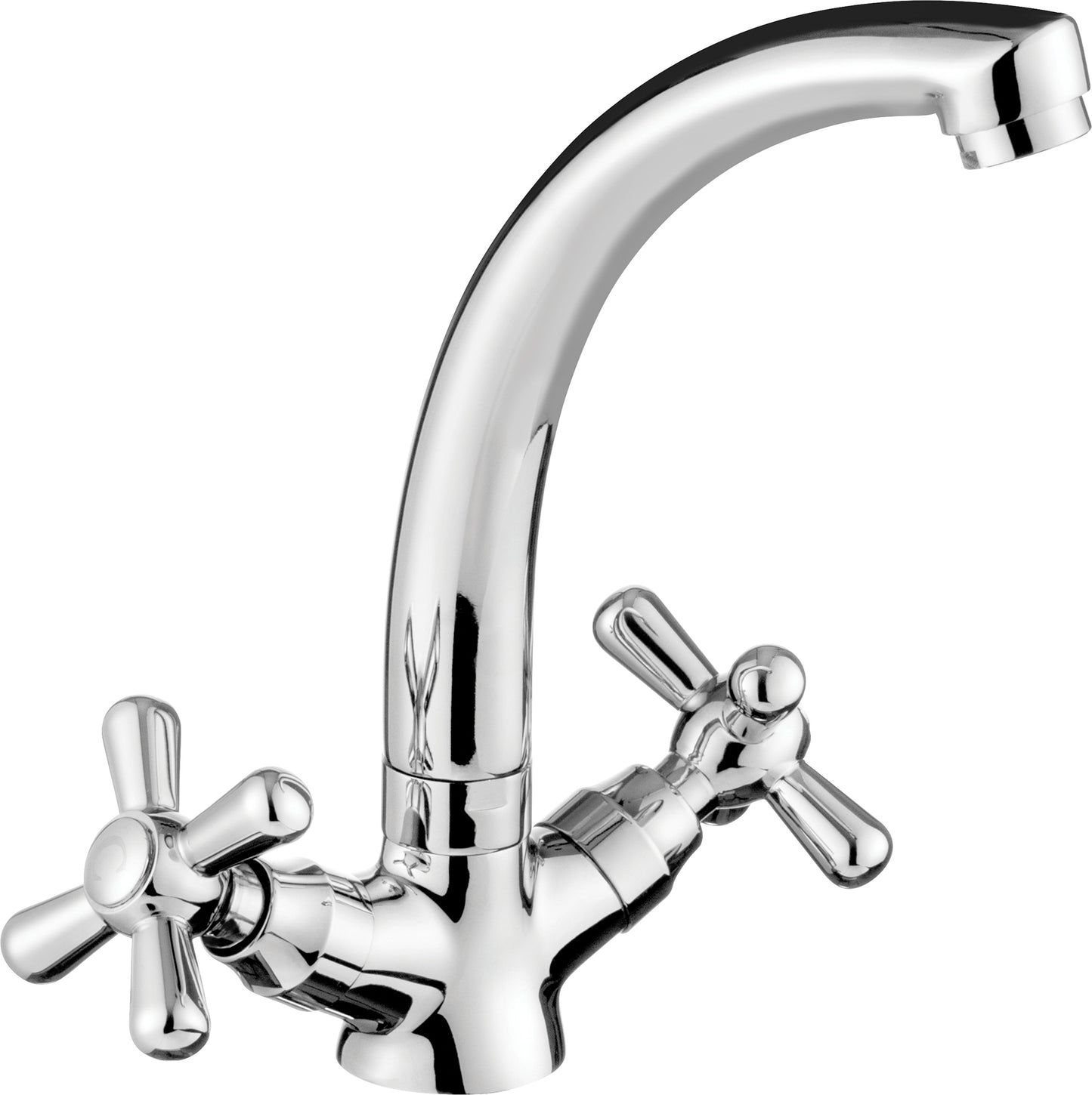 Deante SYMETRIO Waschbeckenarmatur Zweigriffarmatur lang Chrom