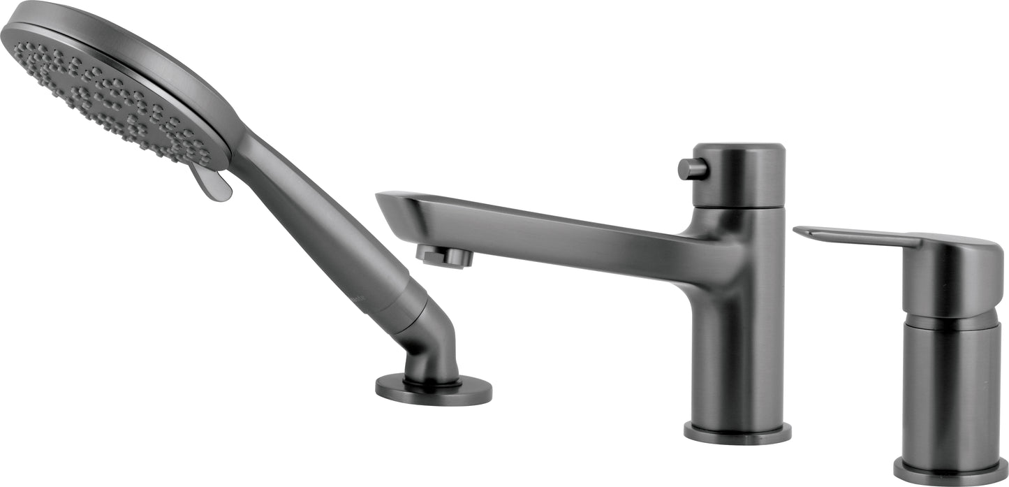 Deante ARNIKA 3-Loch Design-Wannenrandarmatur Titanium