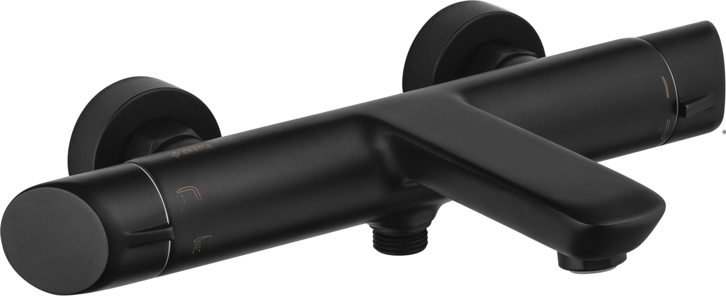 Deante ARNIKA Thermostat-Badewannenarmatur Aufputz Schwarz
