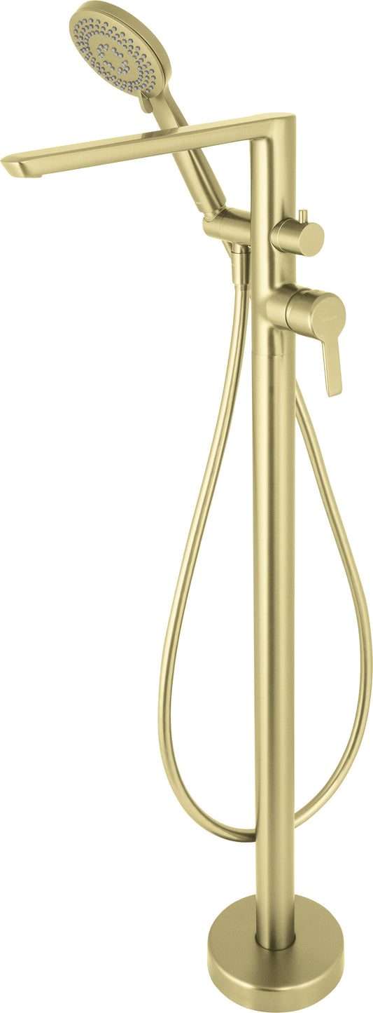 Deante ARNIKA Wannenarmatur freistehend mit Brausegarnitur Gold gebürstet