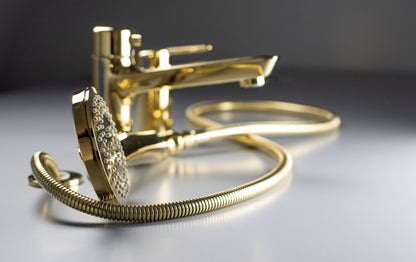 Deante ARNIKA 3-Loch Design-Wannenrandarmatur Gold