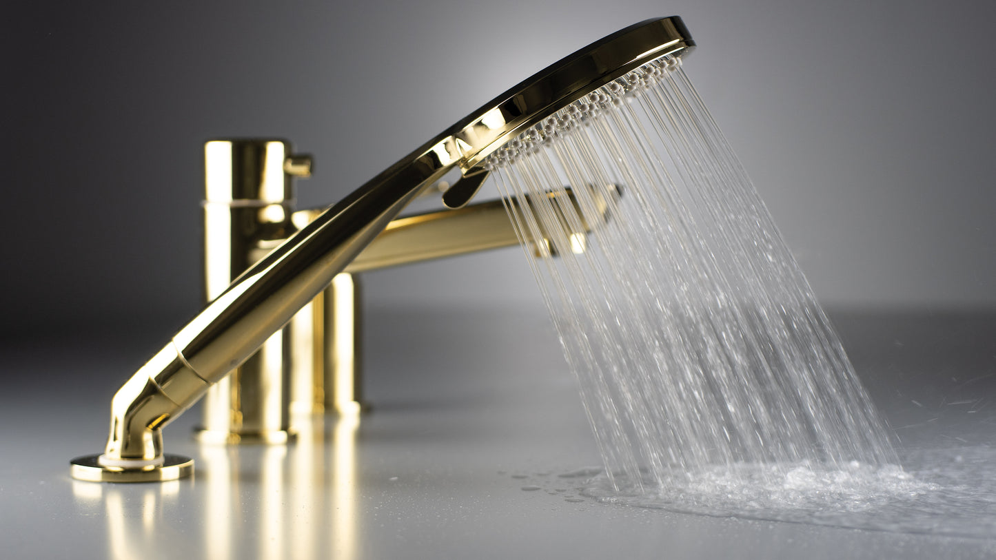 Deante ARNIKA 3-Loch Design-Wannenrandarmatur Gold