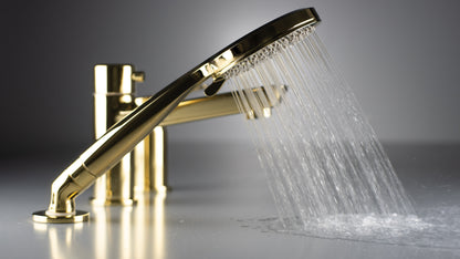 Deante ARNIKA 3-Loch Design-Wannenrandarmatur Gold