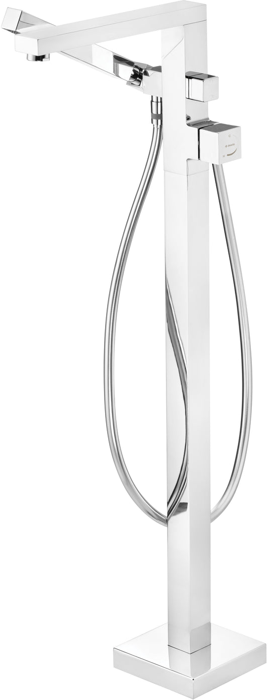 Deante BLUR Wannenarmatur bodenstehend mit Duschkopf Chrom