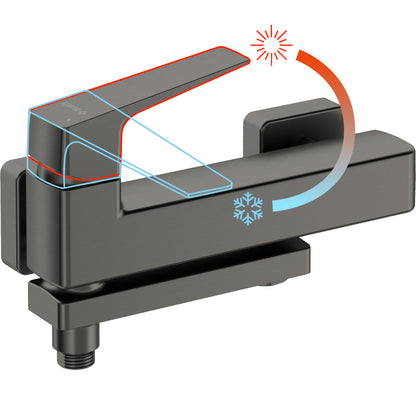 Deante BLUR Wannenarmatur mit klappbarem Auslauf und Einhebelmischer Titanium