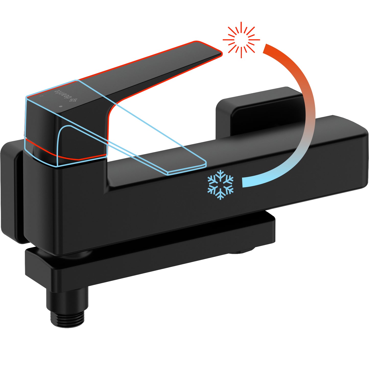 Deante BLUR Wannenarmatur mit klappbarem Auslauf und Einhebelmischer Schwarz