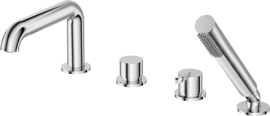 Deante SILIA 4-Loch Design-Fliesenrandarmatur für Badewanne Chrom