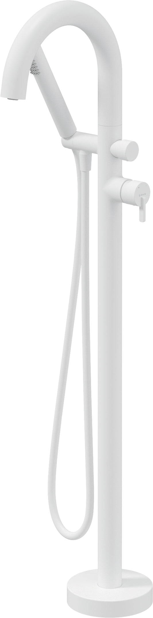 Deante SILIA Wannenarmatur freistehend mit Duschset Bogen-Auslauf Weiß