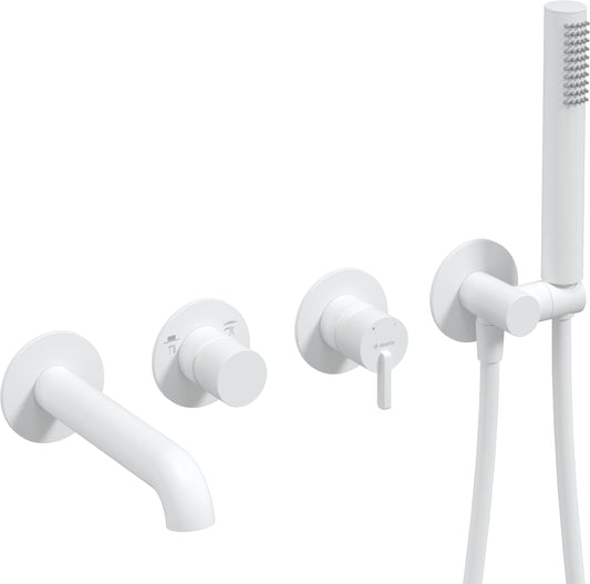 Deante SILIA 4-Loch Design-Wannenarmatur Unterputz Weiß