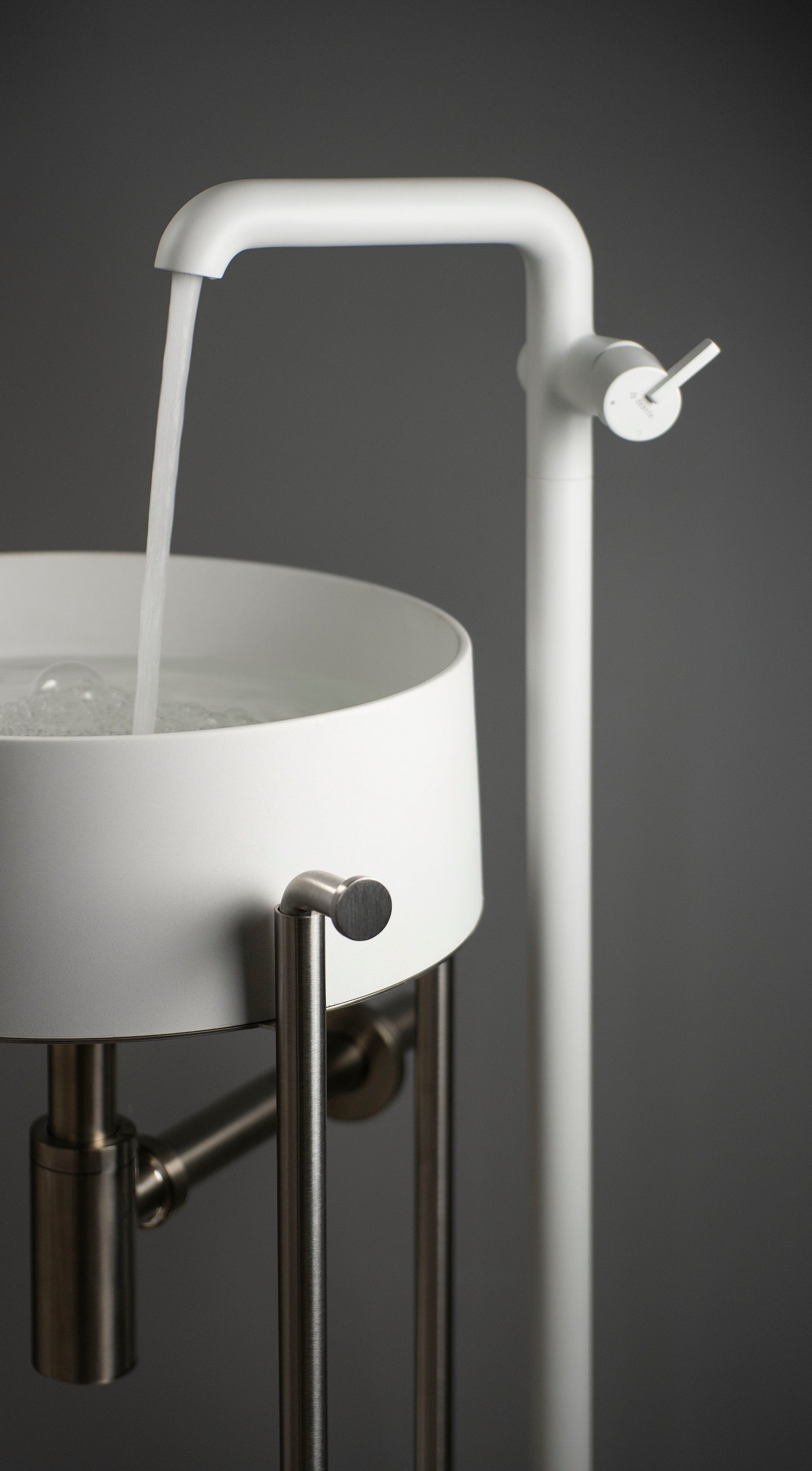 Deante SILIA Granit-Aufsatzwaschbecken rund Ø 36 cm Alabaster