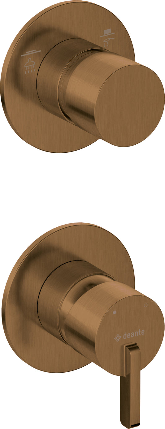 Deante SILIA 2-Wege Unterputz-Duscharmatur mit Umschalter Bronze gebürstet